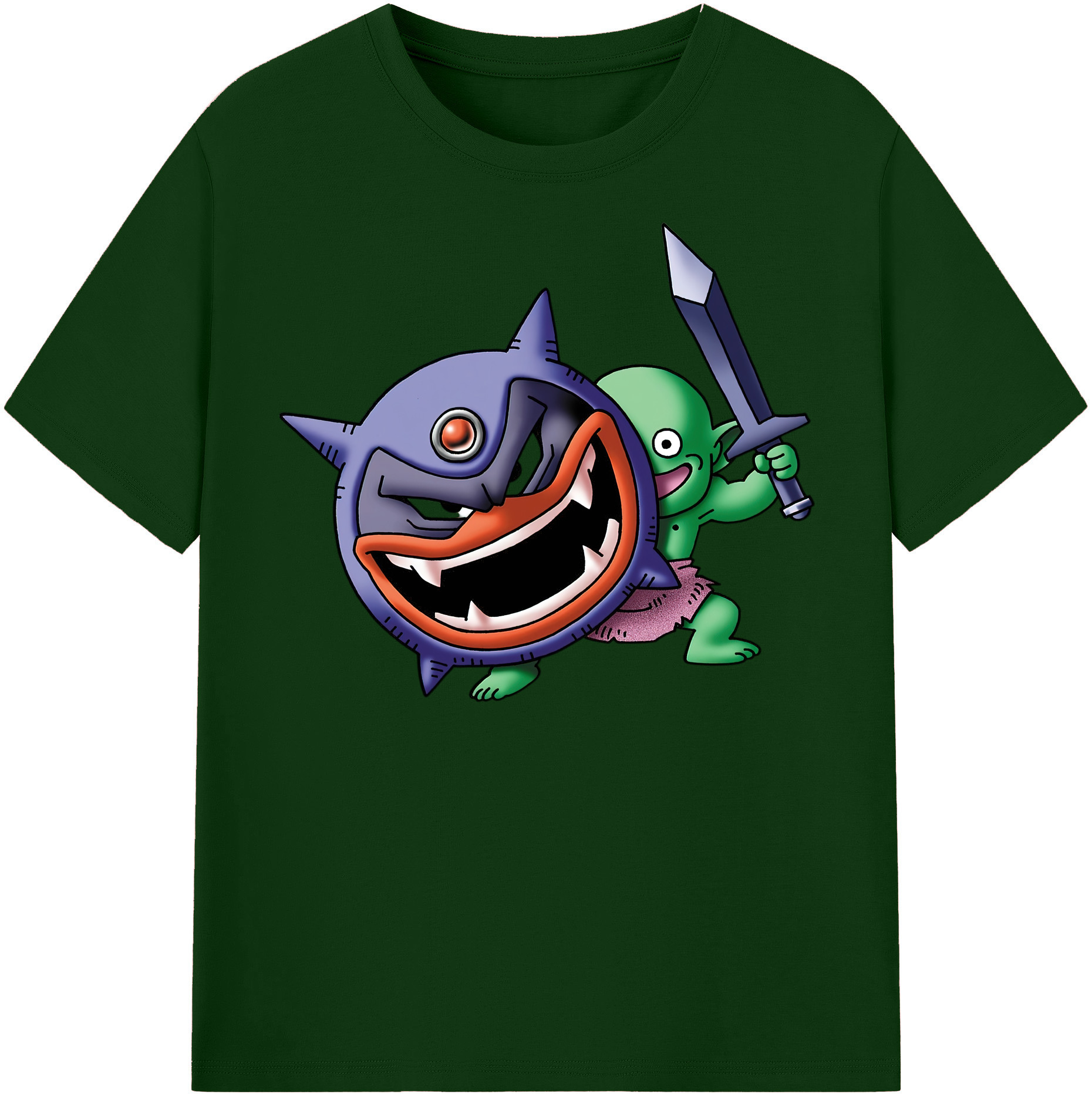 （画像用） ドラゴンクエスト Doragon Kuesuto Dragon Quest 綿100％半袖Tシャツ（フロントプリント）